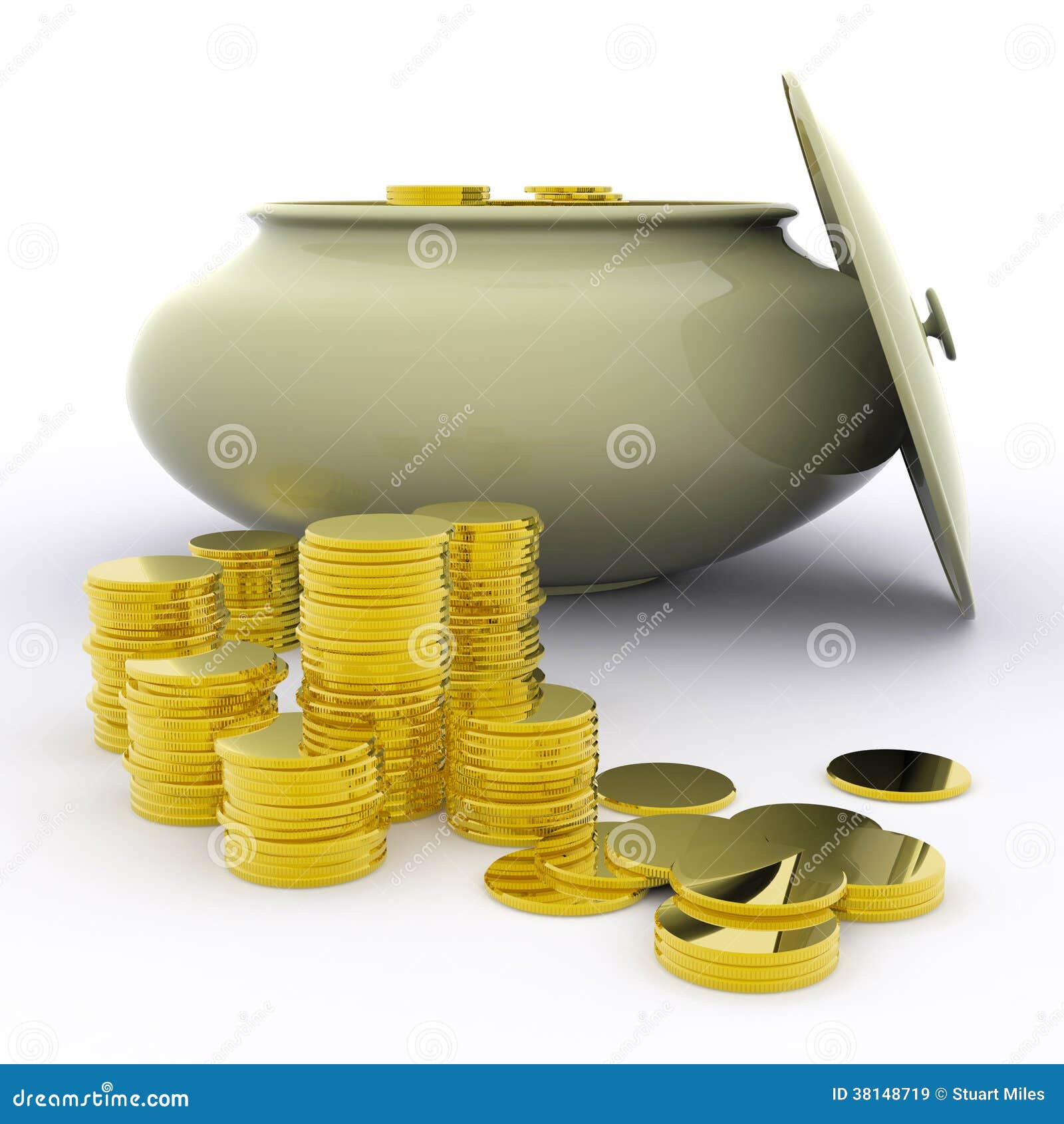 Pot of Gold Means Money or Luck Stock Illustration Illustration of