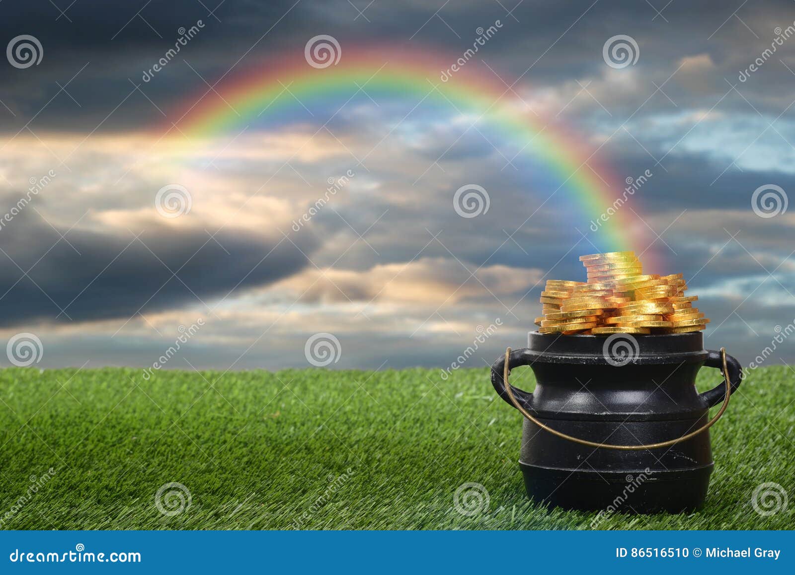 pot of gold with rainbow