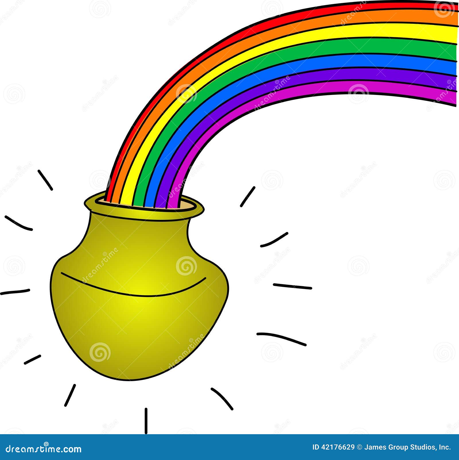 Pot of Gold with Rainbow stock vector. Illustration of luck - 42176629