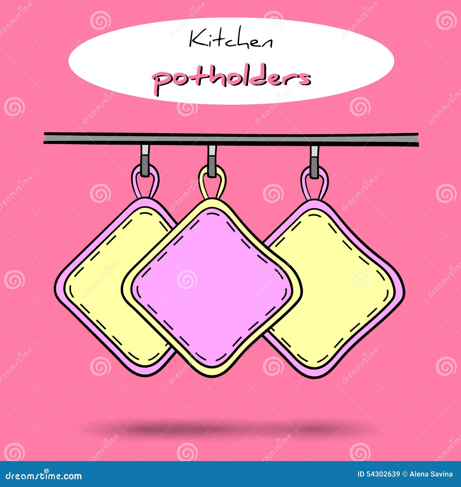 Pot holders Vector stock vector. Illustration of bake 54302639