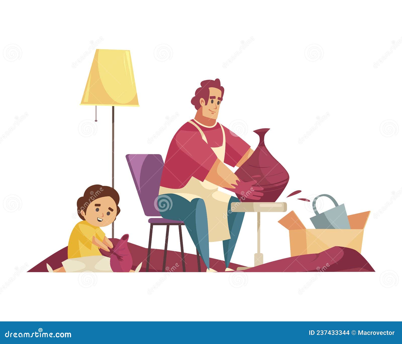 Pot Maker Home Composition stock vector. Illustration of industry