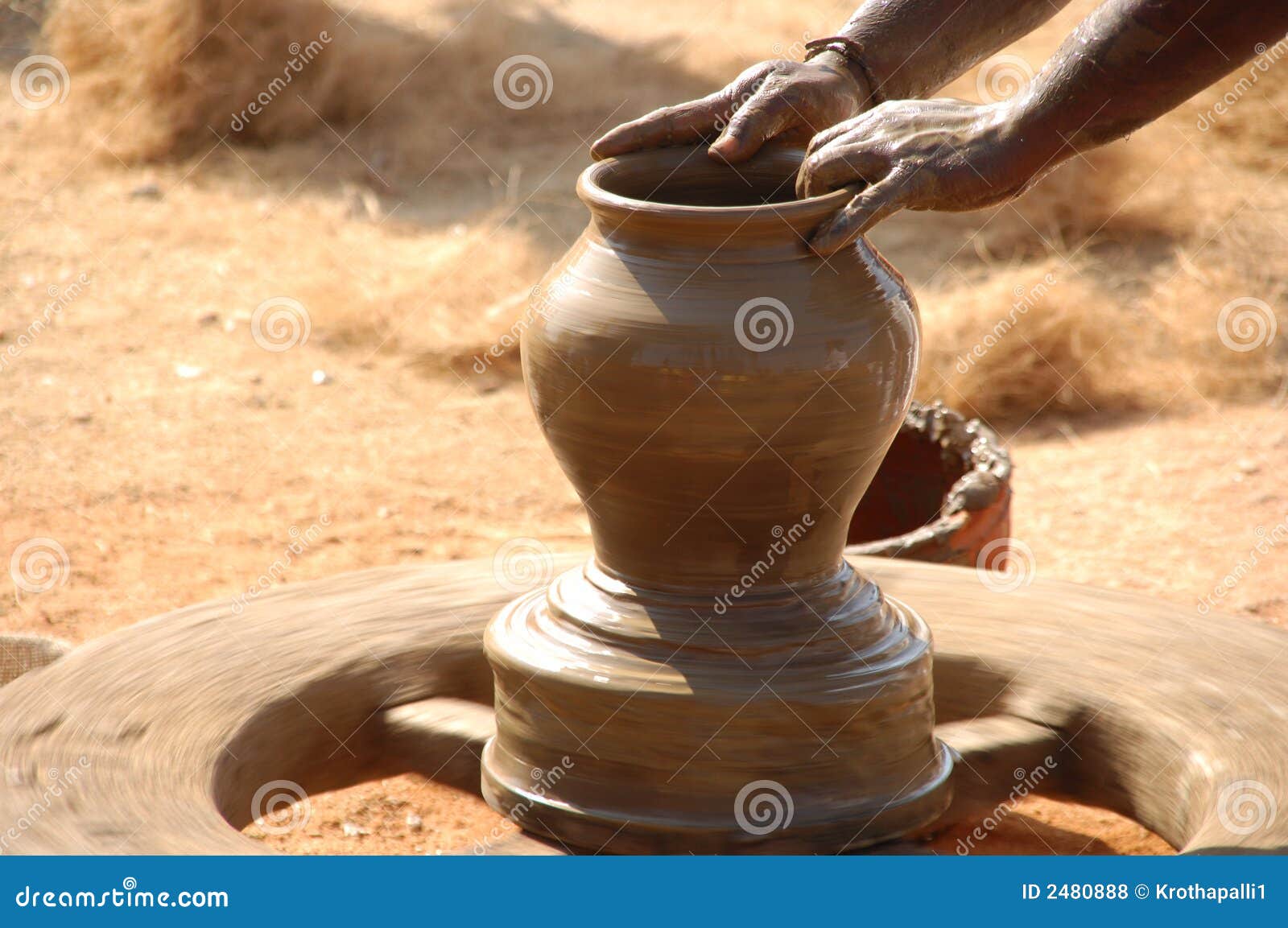 Pot Making stock photo. Image of work, water, industry 2480888