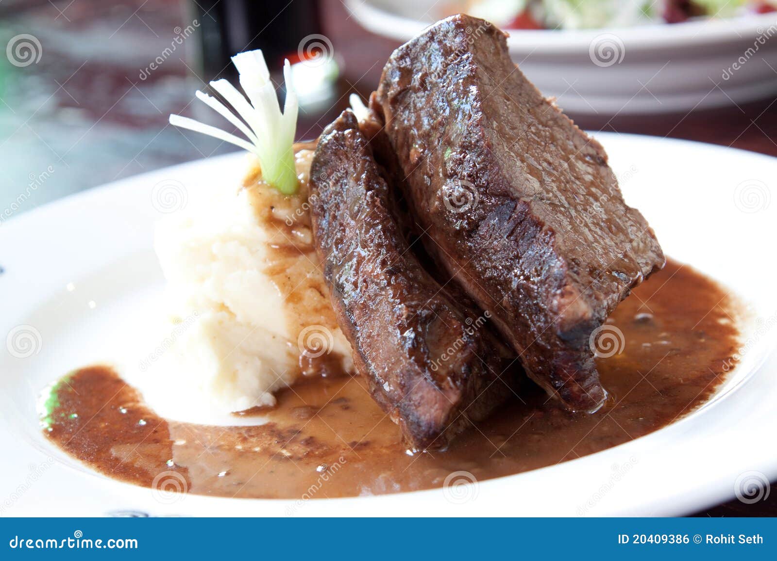 Thick and juicy pot roast. Served with Irish Champ potatoes.