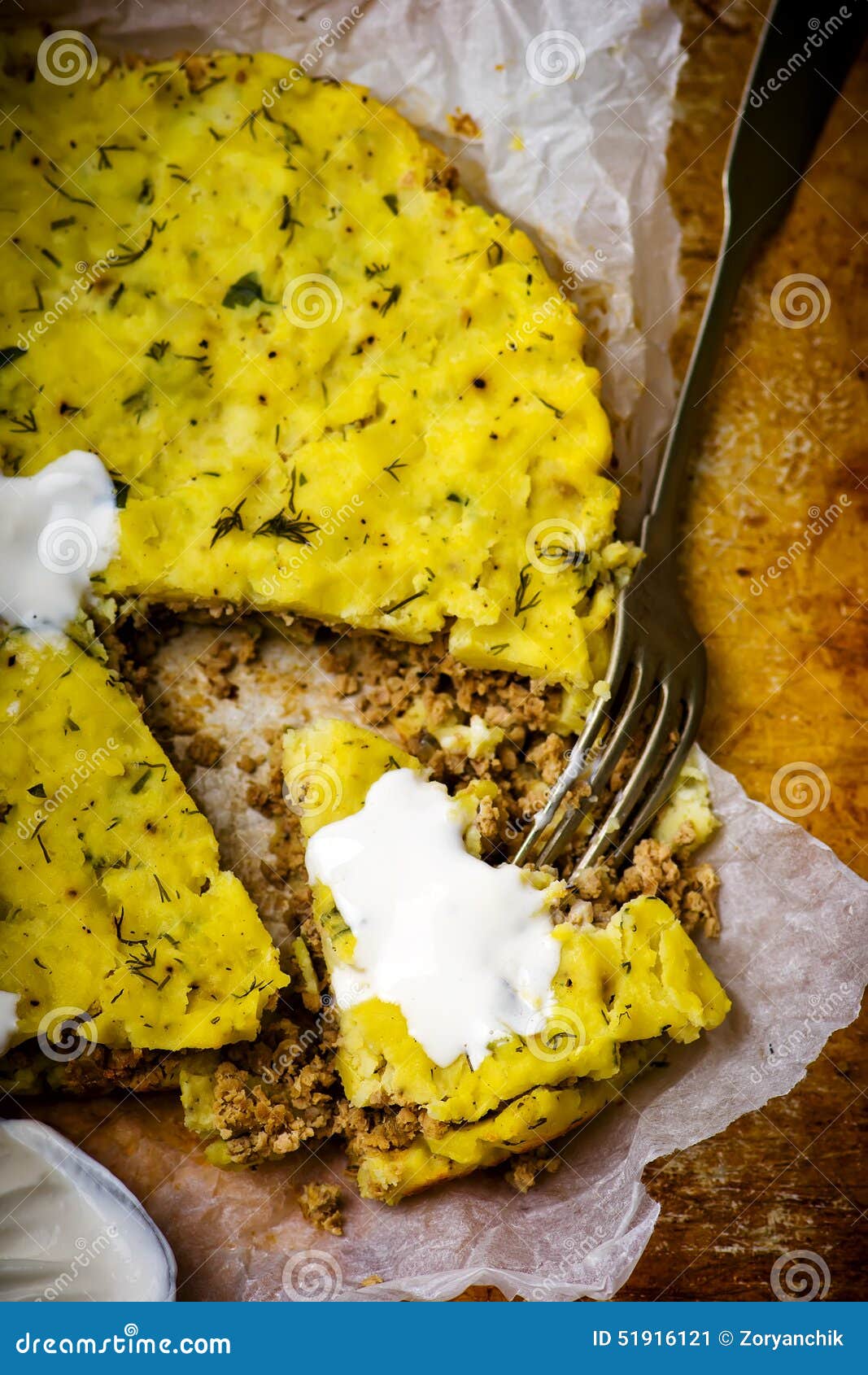 Potato baked pudding. stock image. Image of freshness 51916121