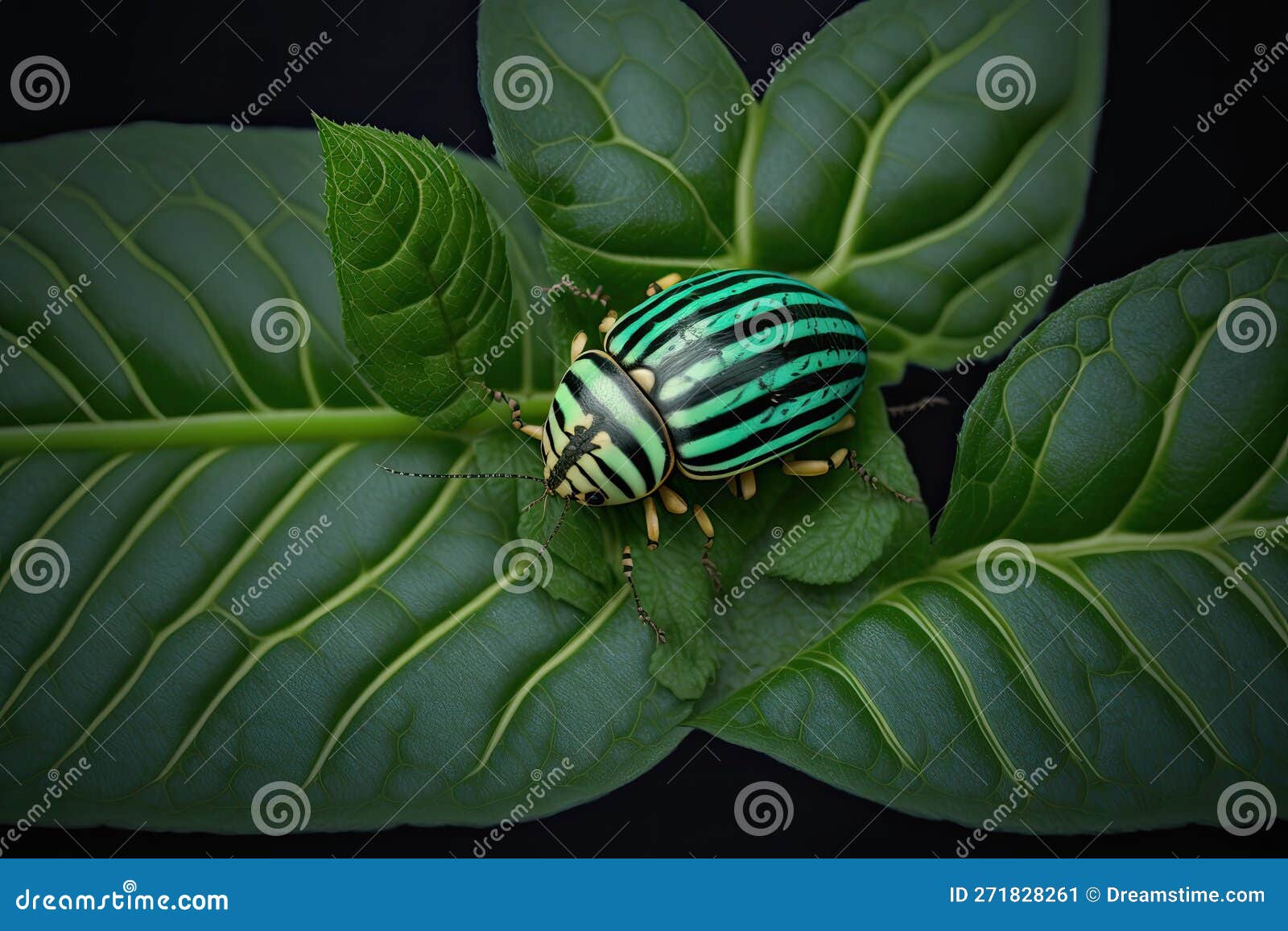 The Potato Bug Was Pictured on a Green Sheet in the Garden Stock