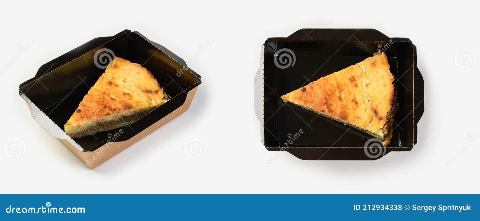 Potato Casserole with Meat. a Portion in a Container for Food Delivery
