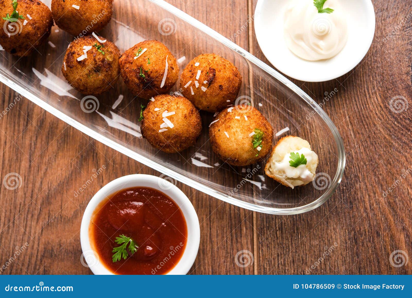 Two Potato Balls Are Partially Eaten With Cheese In The Middle Background,  Croquette On White Background, Hd Photography Photo Background Image And  Wallpaper for Free Download