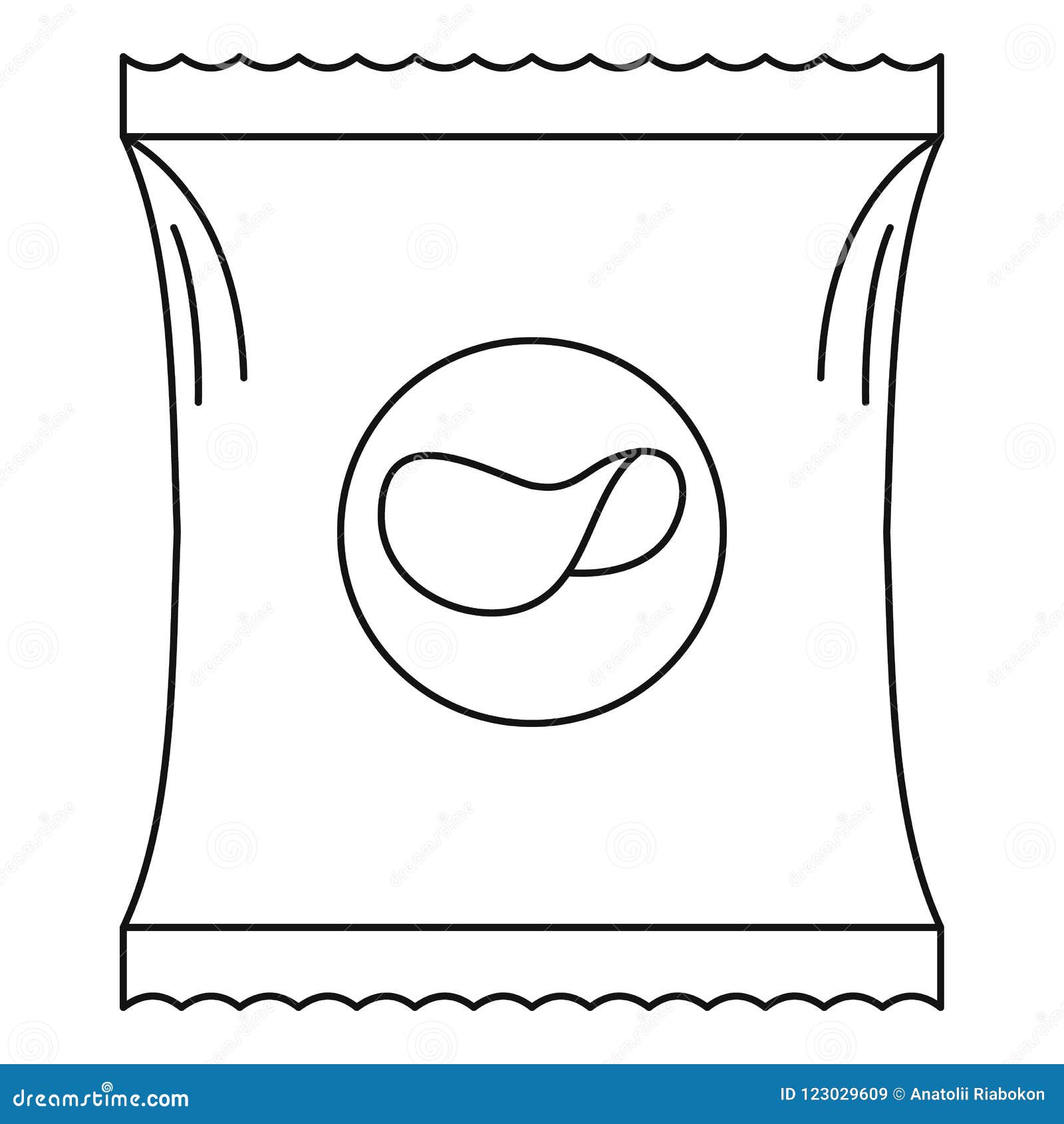 Potato Chip Icon, Outline Style. Stock Illustration - Illustration of ...