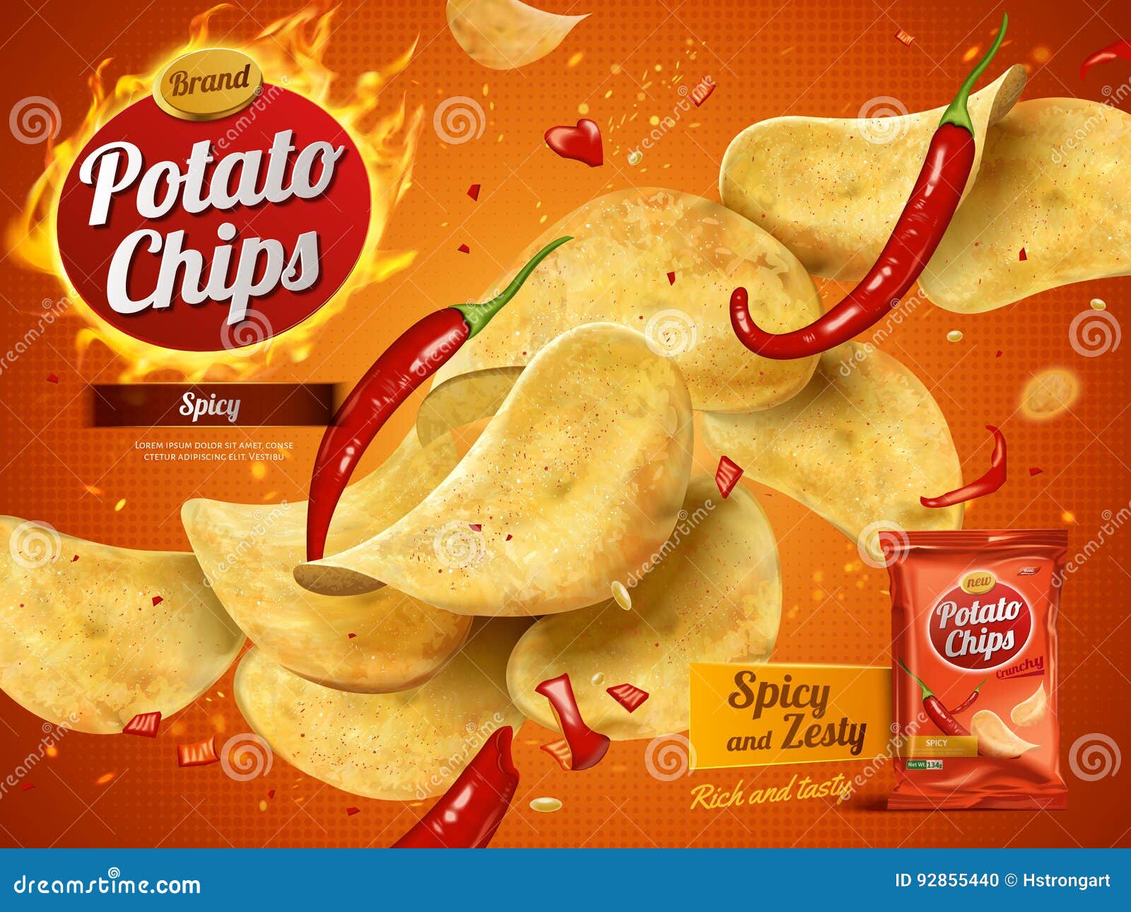 Potato Chips In The Bowl Illustration On White Background. Hand Drawn