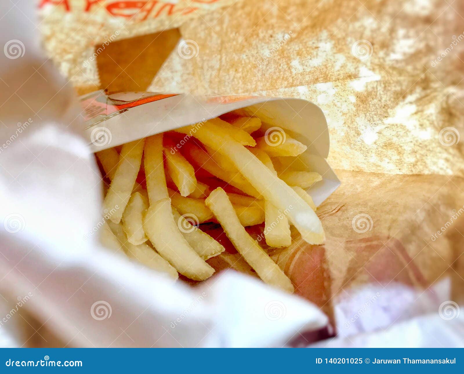 Potato Chips are in Brown Paper Bag. Stock Image Image of paper