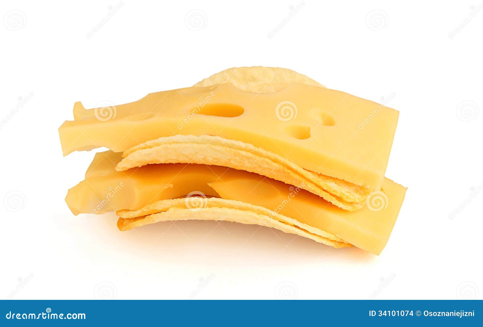 Potato Chips with Cheese Slices Stock Photo Image of objects, fried