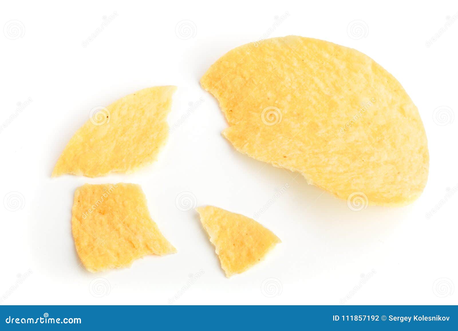 Potato Chips Crumbs And Leftovers Isolated Over The White Background