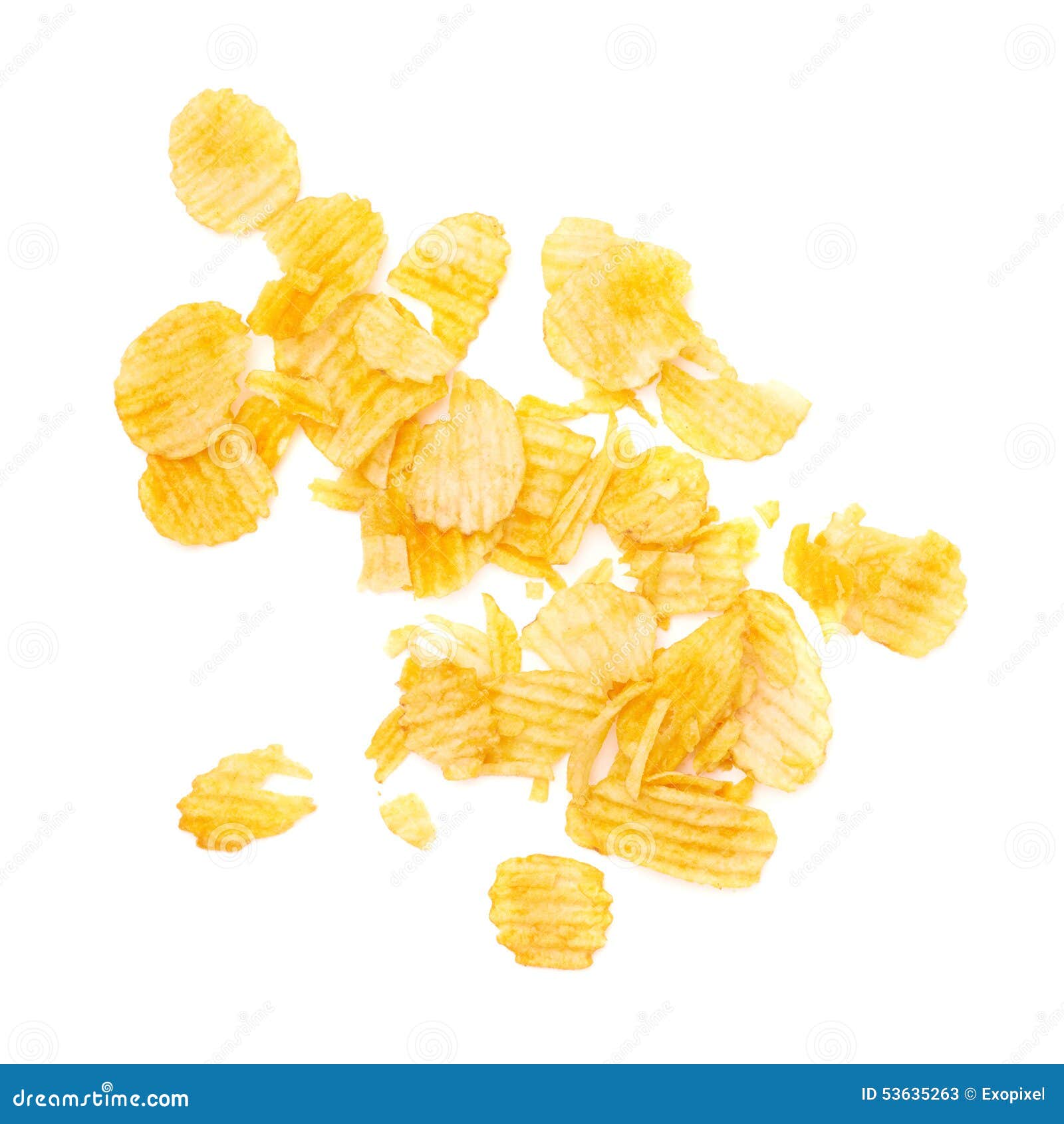Potato Chips Crumbs and Leftovers Isolated Stock Image Image of
