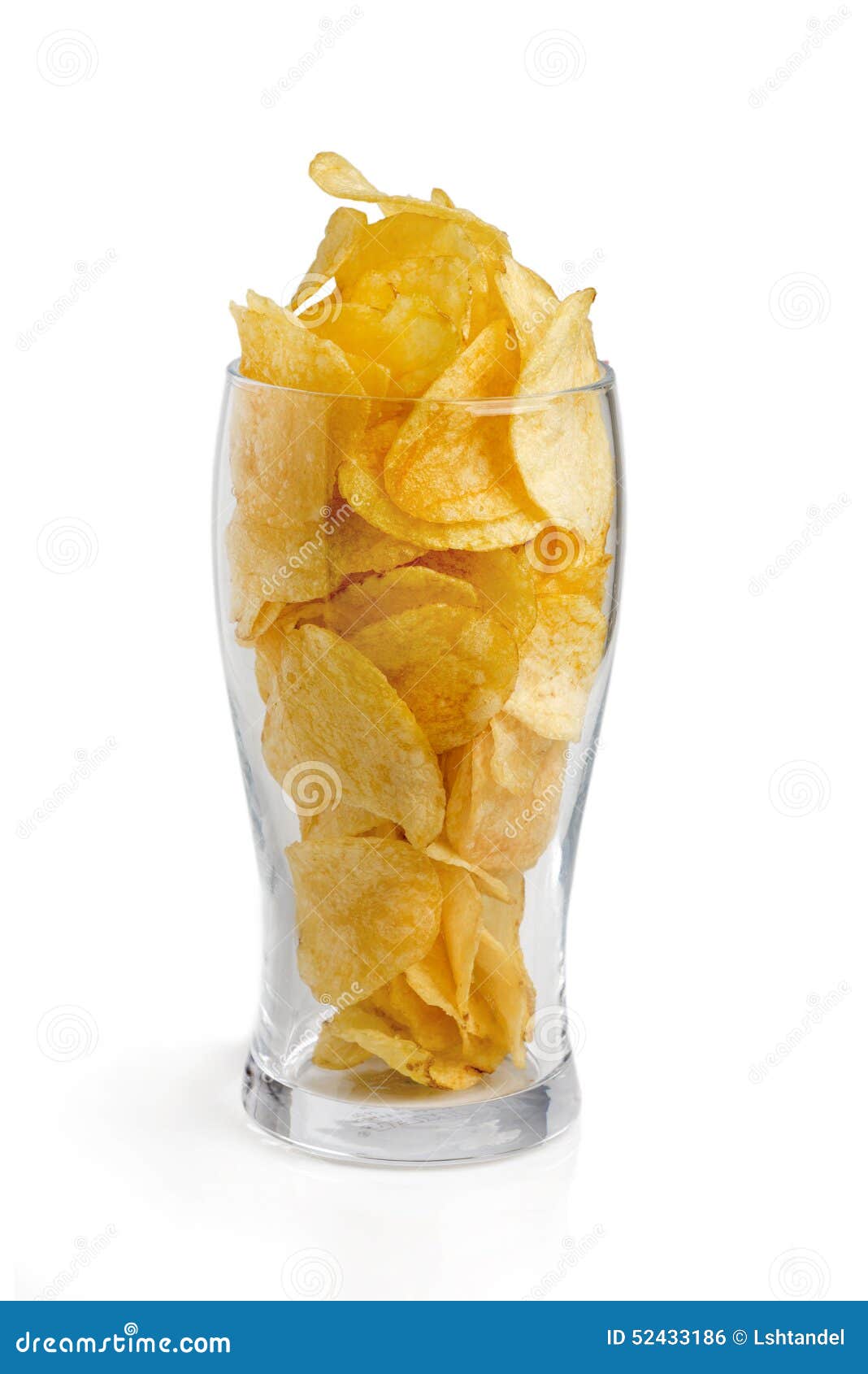 Potato Chips Poured into a Glass Stock Photo Image of eating, slice