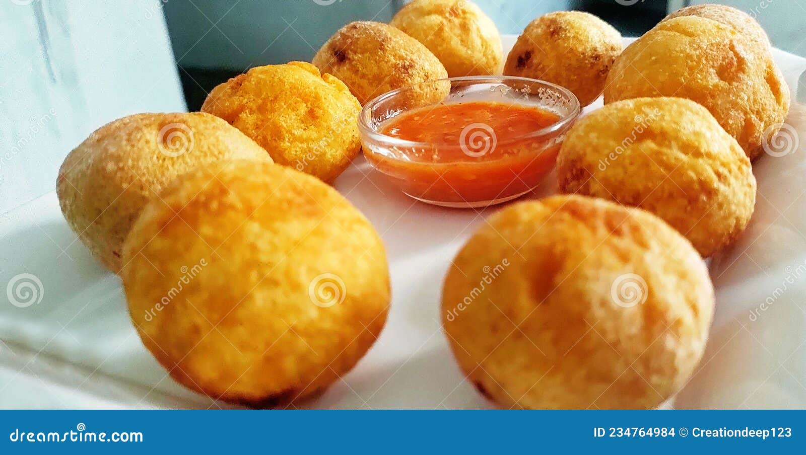 Potato Croquettes Mashed Potatoes Balls Breaded and Deep Fried Stock