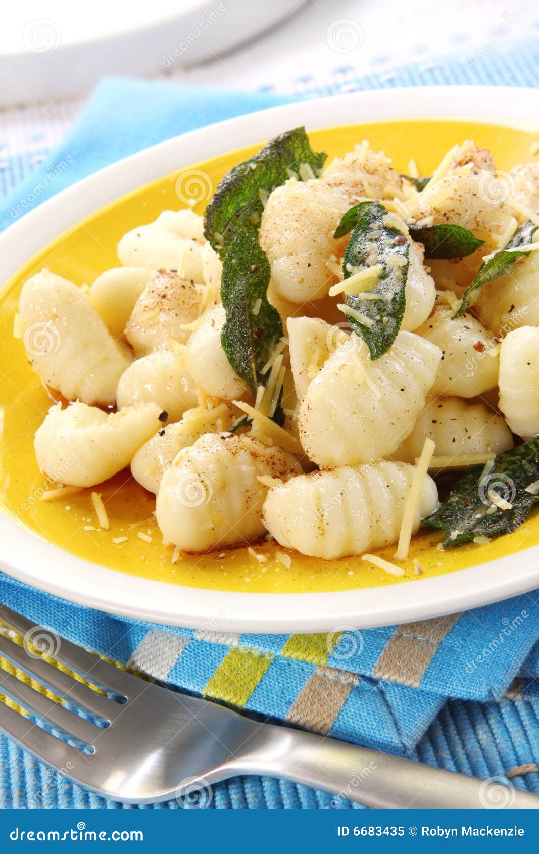Potato Gnocchi with Sage Butter Stock Image Image of gnocchi, dish