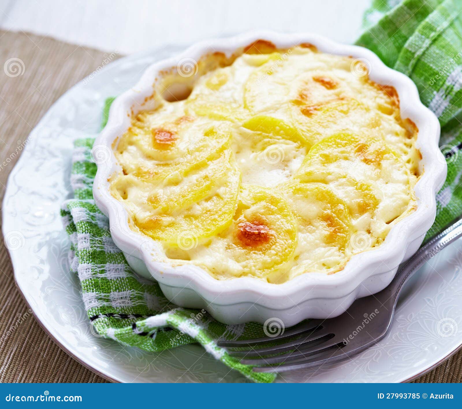 Potato gratin with cream stock image. Image of gourmet 27993785