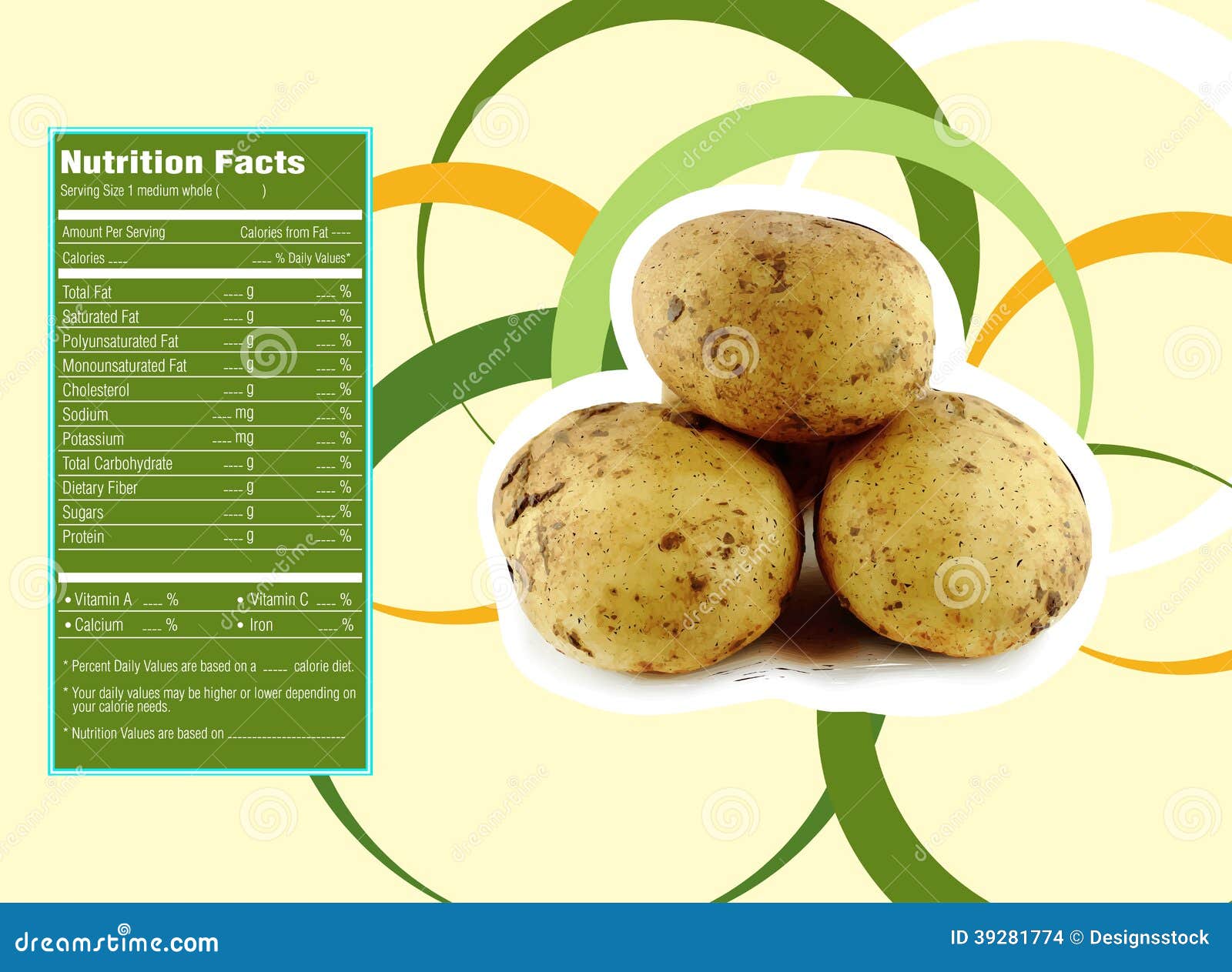 Potato Nutrition Facts Stock Vector Image 39281774 potato-nutrition-facts-stock-vector-image-39281774