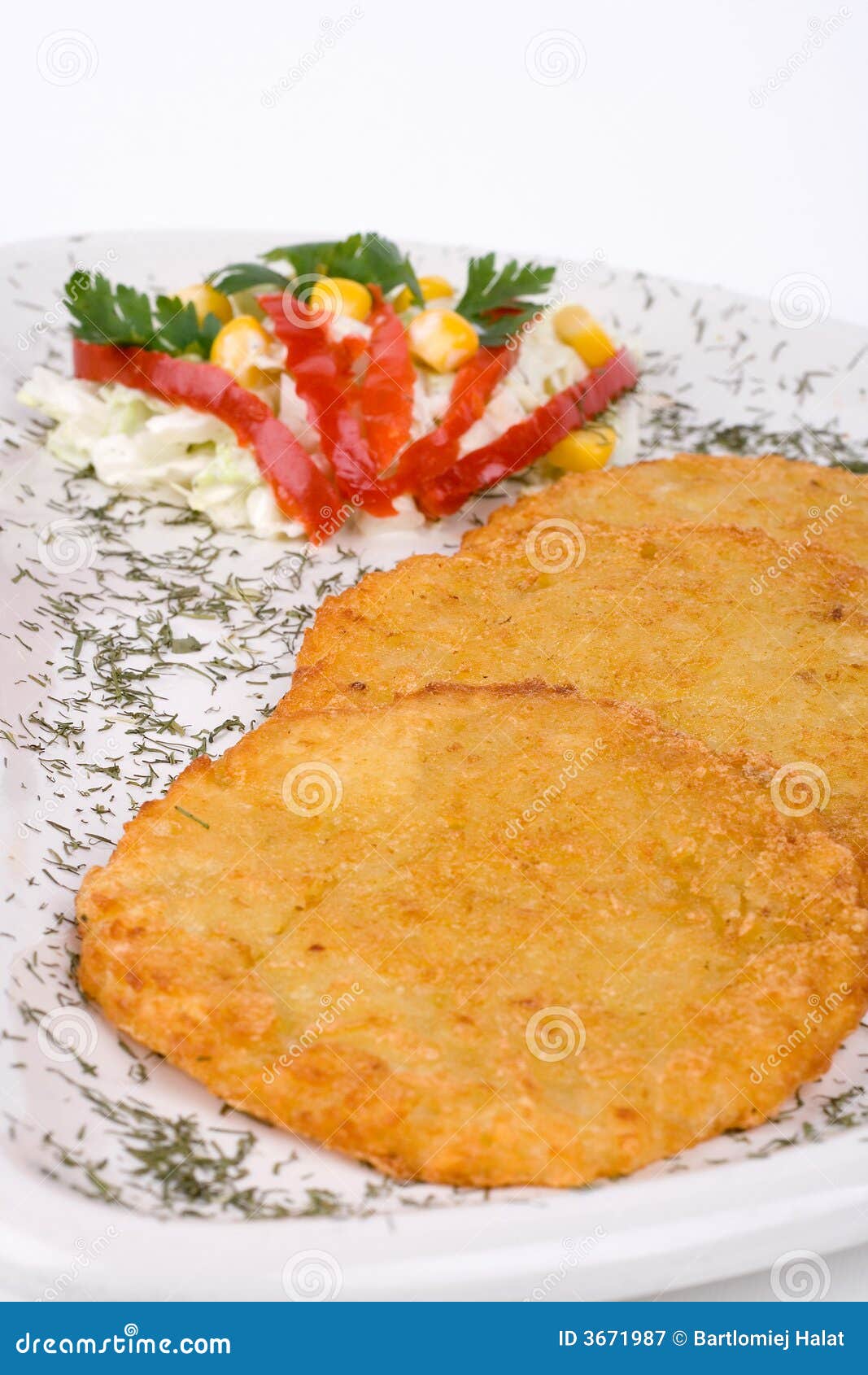 Potato Pancake / Griddle Cake on Plate Isolated Stock Image Image of