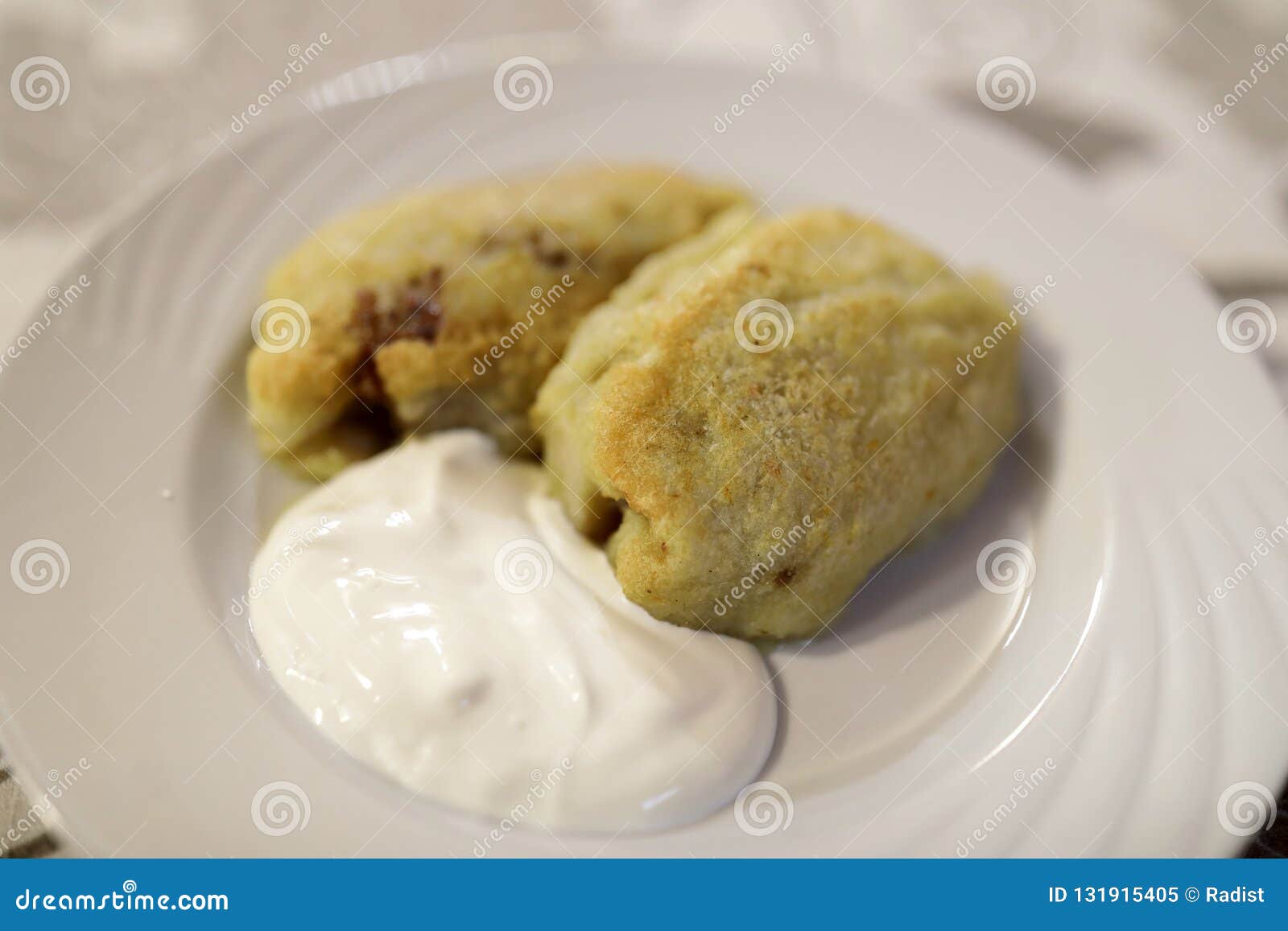 Potato Pancakes Stuffed with Meat Stock Image Image of fried