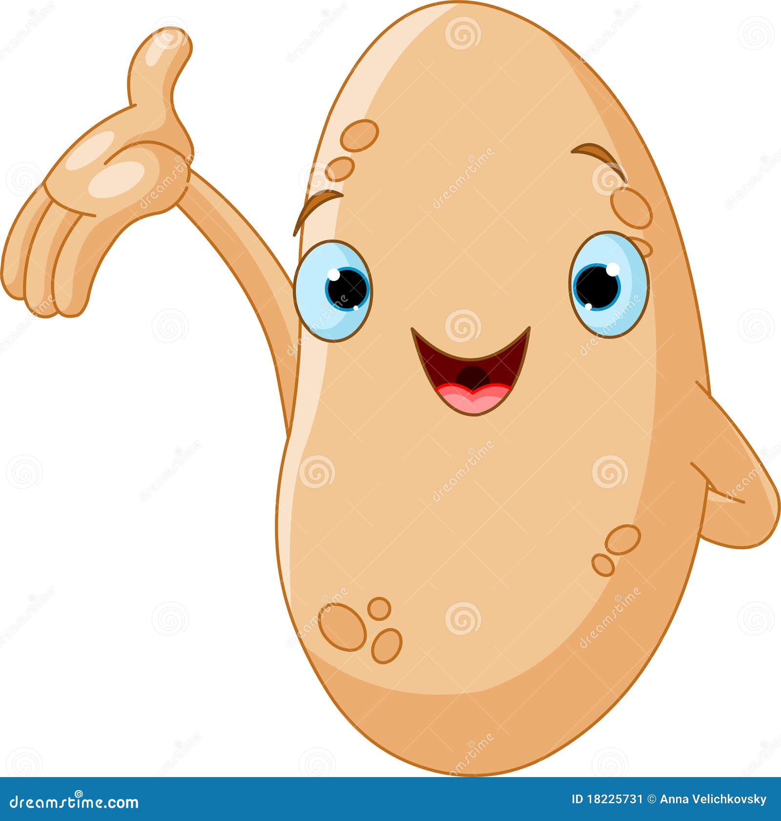 Brown cute little kawaii potato cartoon Royalty Free Vector