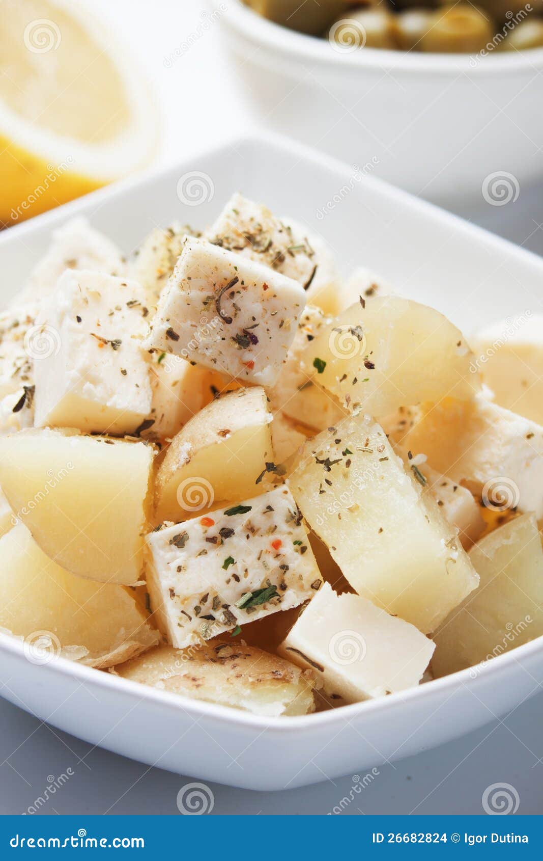 Potato Salad with Feta Cheese Stock Photo Image of prepared, cheese