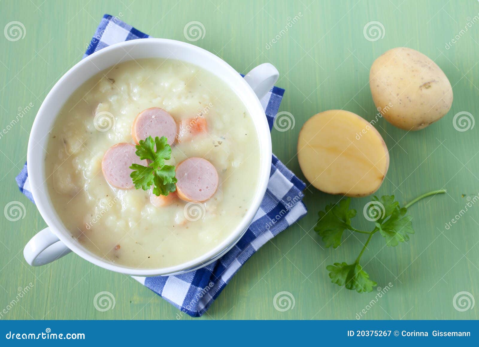 Potato soup stock image. Image of nutrition, lunch, sausage 20375267