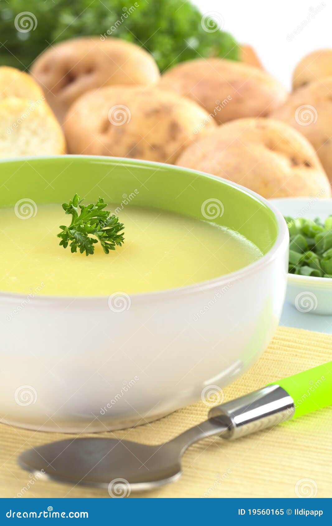Potato Soup with Parsley stock image. Image of yellow 19560165