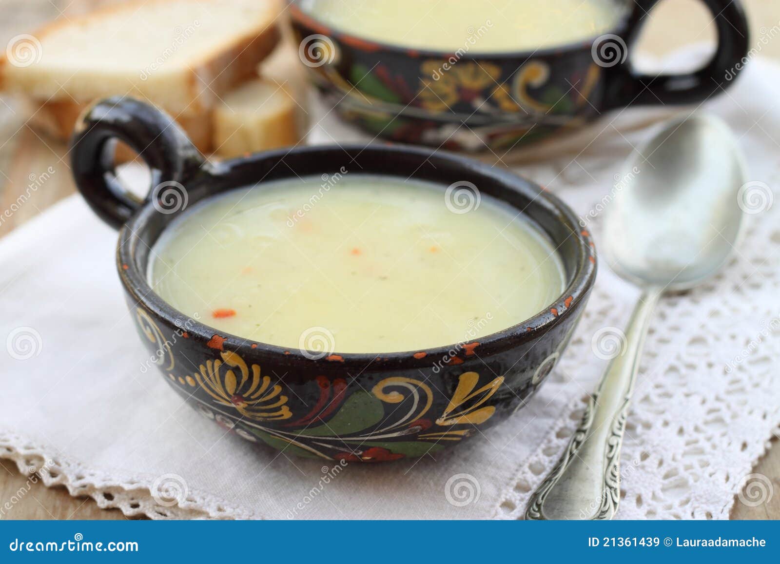 Potato soup with tarragon stock image. Image of cooked 21361439