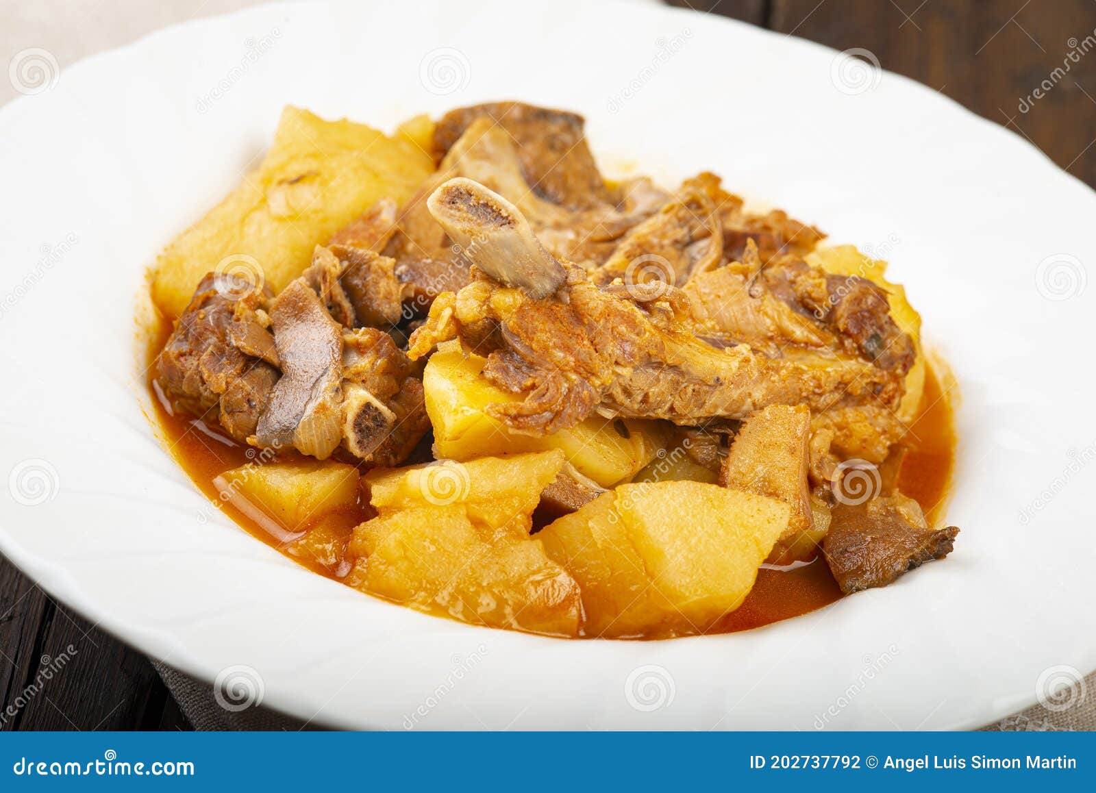 .Potato Stew with Pork Rib and Chanterelles Stock Photo Image of