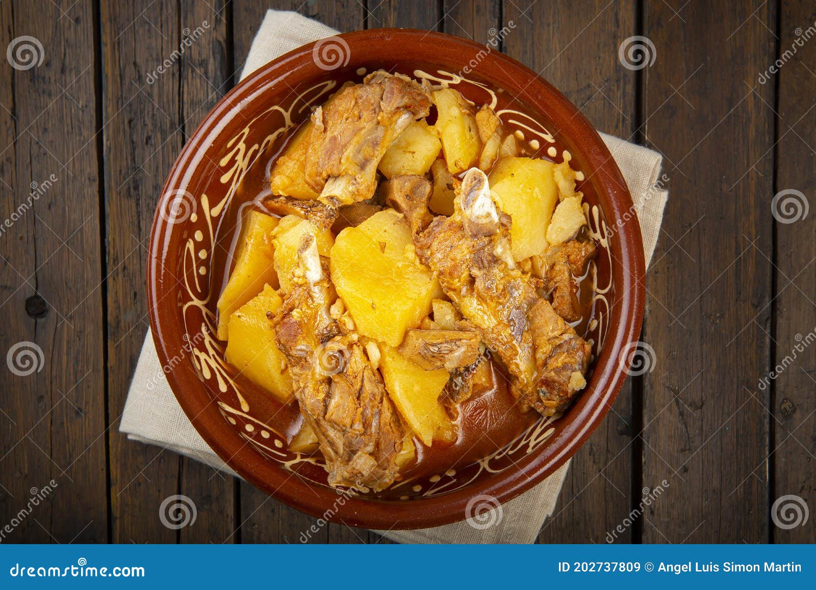 .Potato Stew with Pork Rib and Chanterelles Stock Image Image of