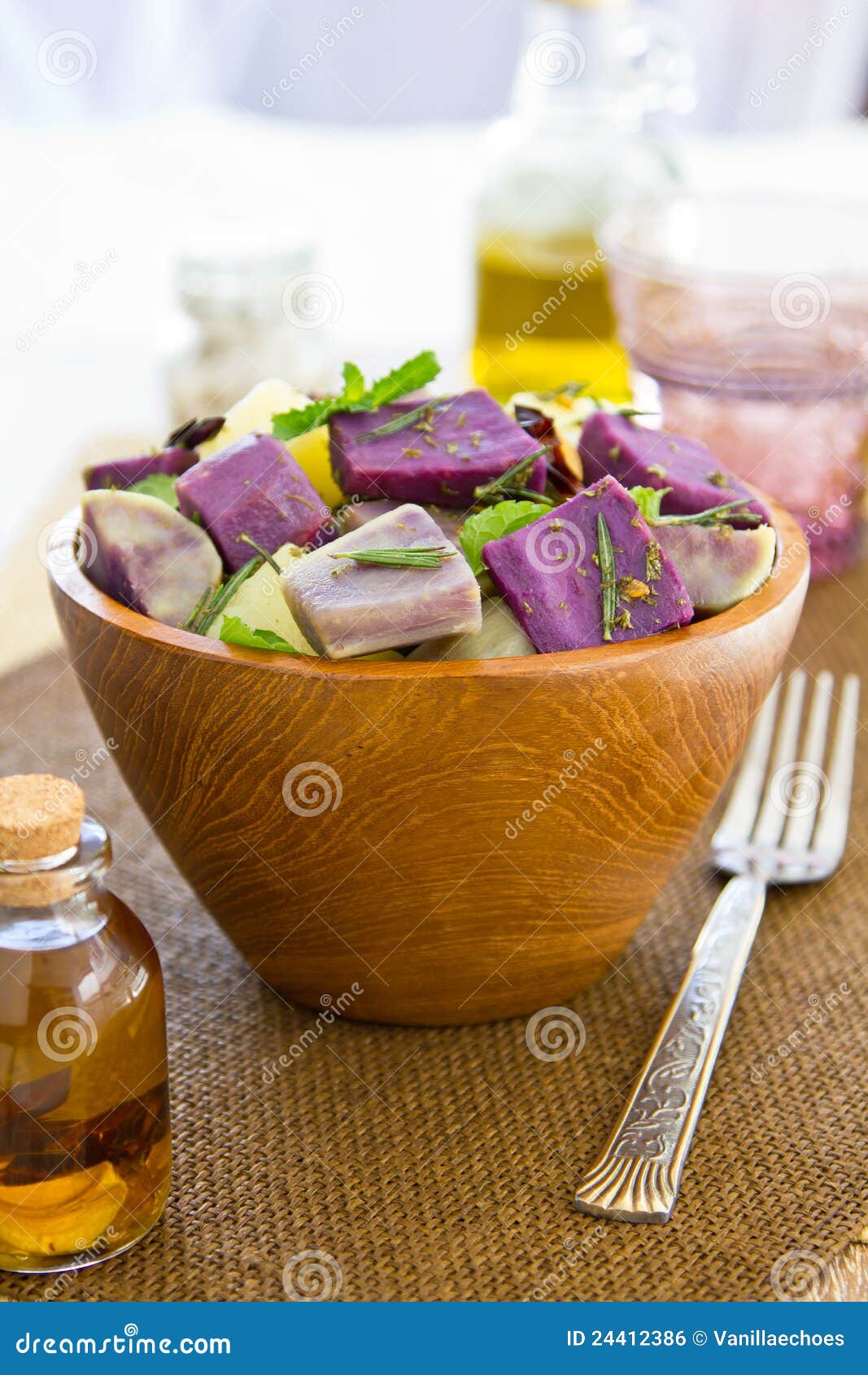 Potato and Yam salad stock photo. Image of mint, salt 24412386