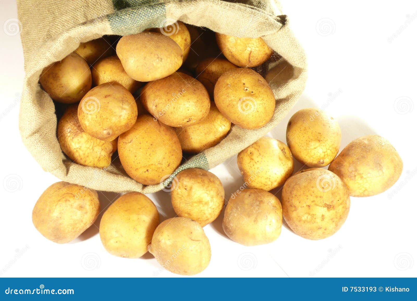 Potatoes in bag stock image. Image of isolated, farm, white 7533193