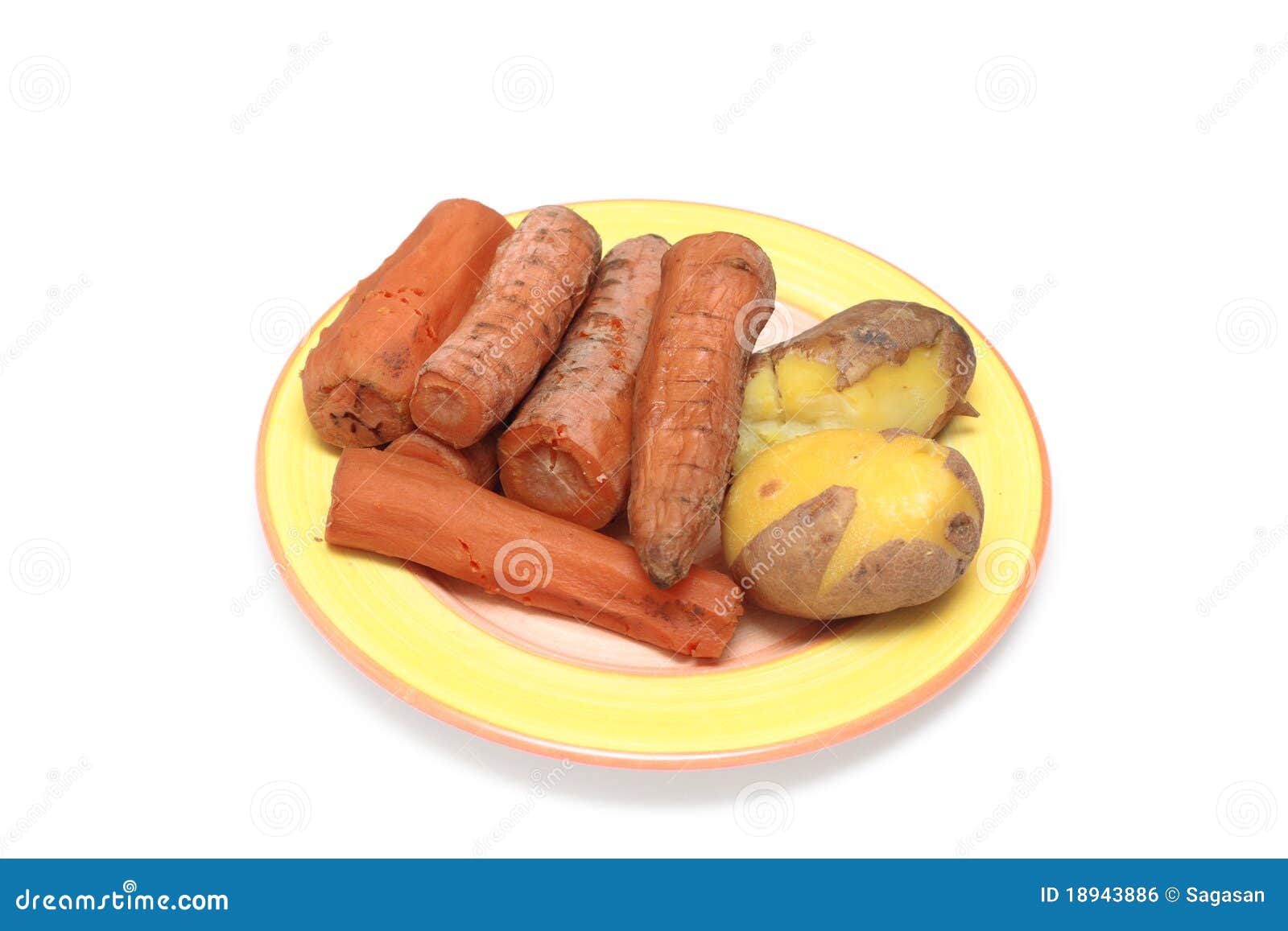 Potatoes and carrots stock photo. Image of yellow, isolated 18943886