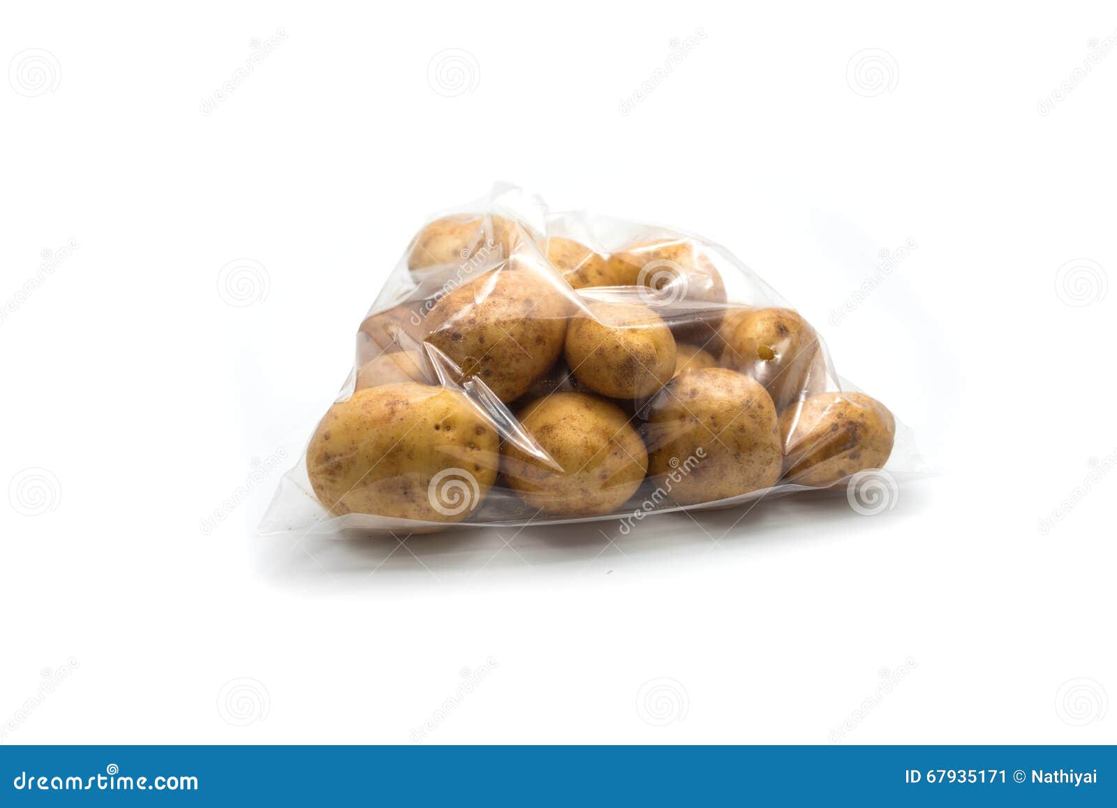 Potatoes in Clear Plastic Bag Stock Image Image of organic, potatoes