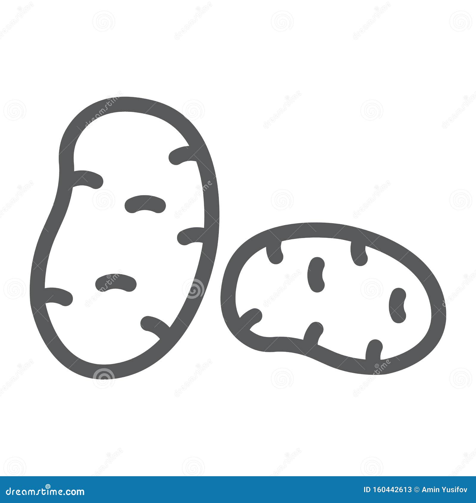 Potatoes Line Icon, Vegetable and Organic, Potato Sign, Vector Graphics ...