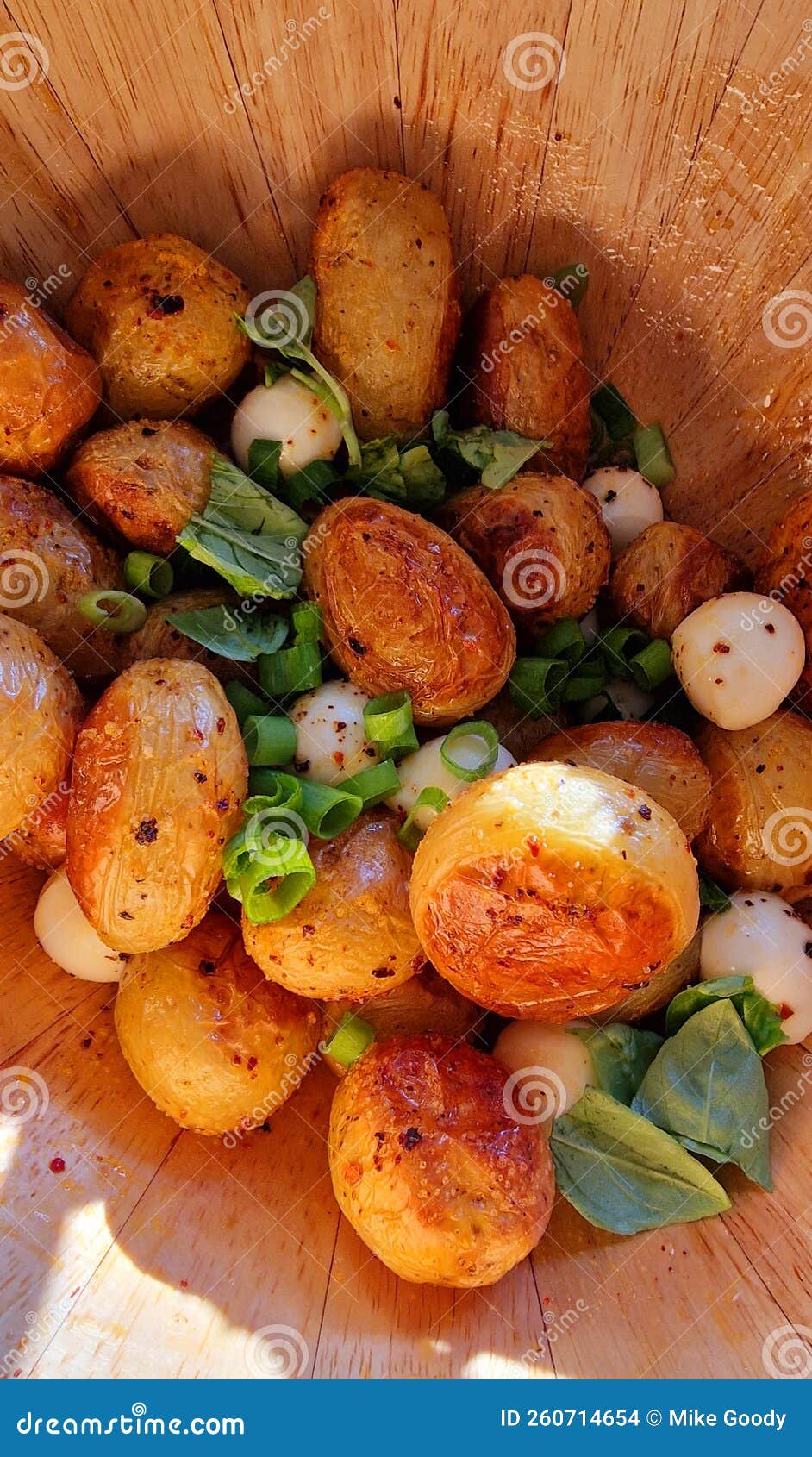 Potatoes with Mozzarella stock photo. Image of breakfast - 260714654