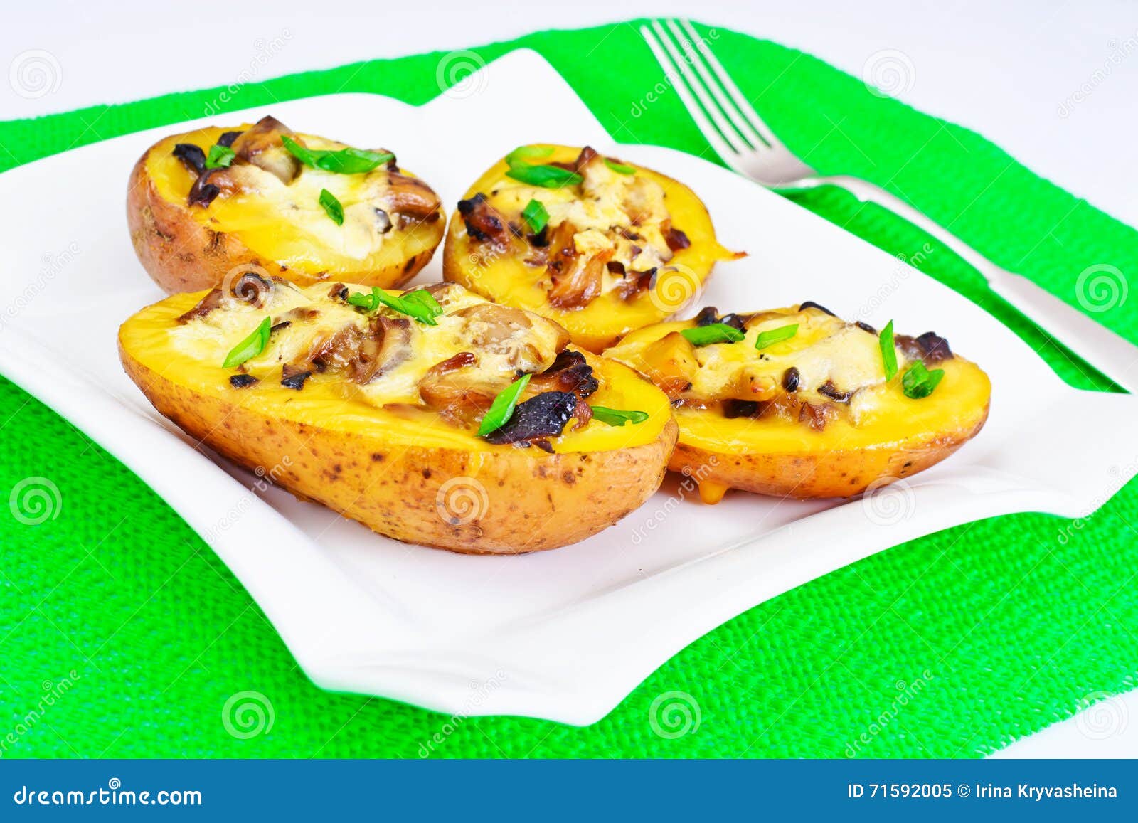 Potatoes Stuffed with Mushrooms and Cheese Stock Image Image of cheddar, cultures 71592005