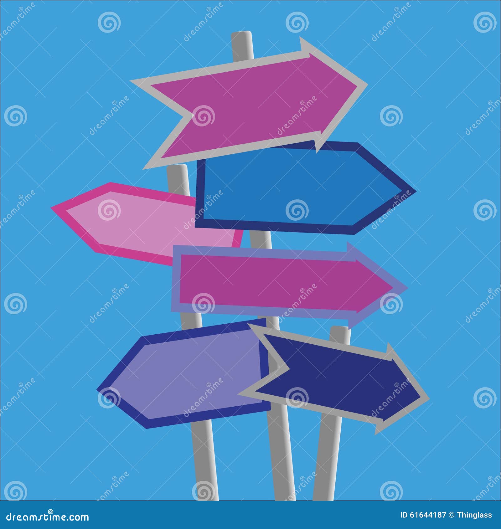 Poteaux Indicateurs Et Directions Illustration de Vecteur