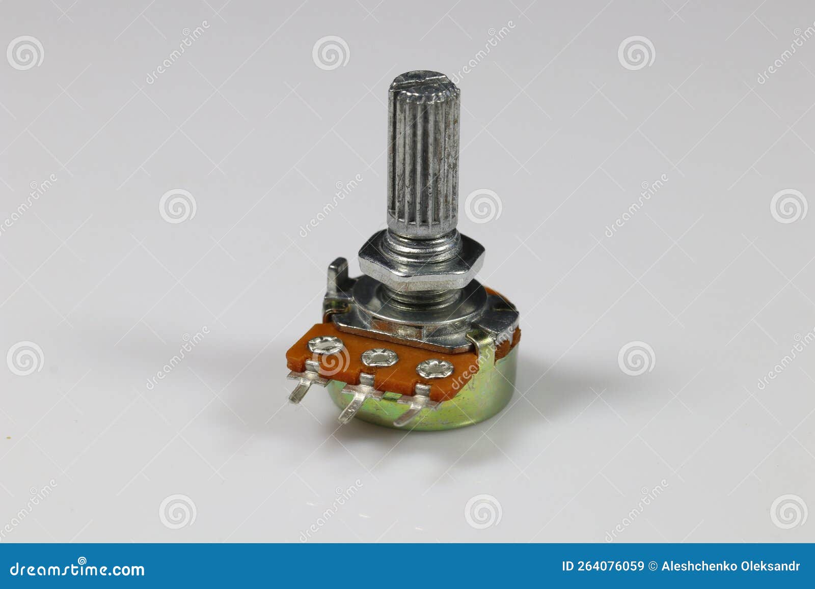 potentiometer without knob. variable resistance.