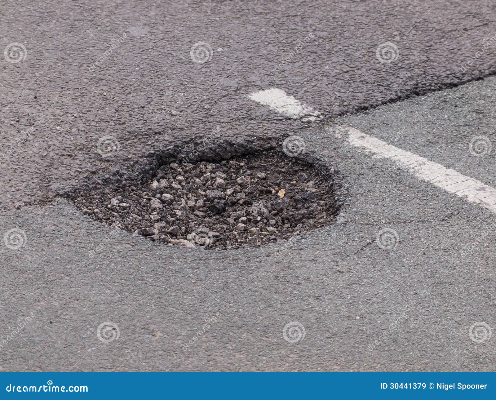 pothole in tarmac road surface