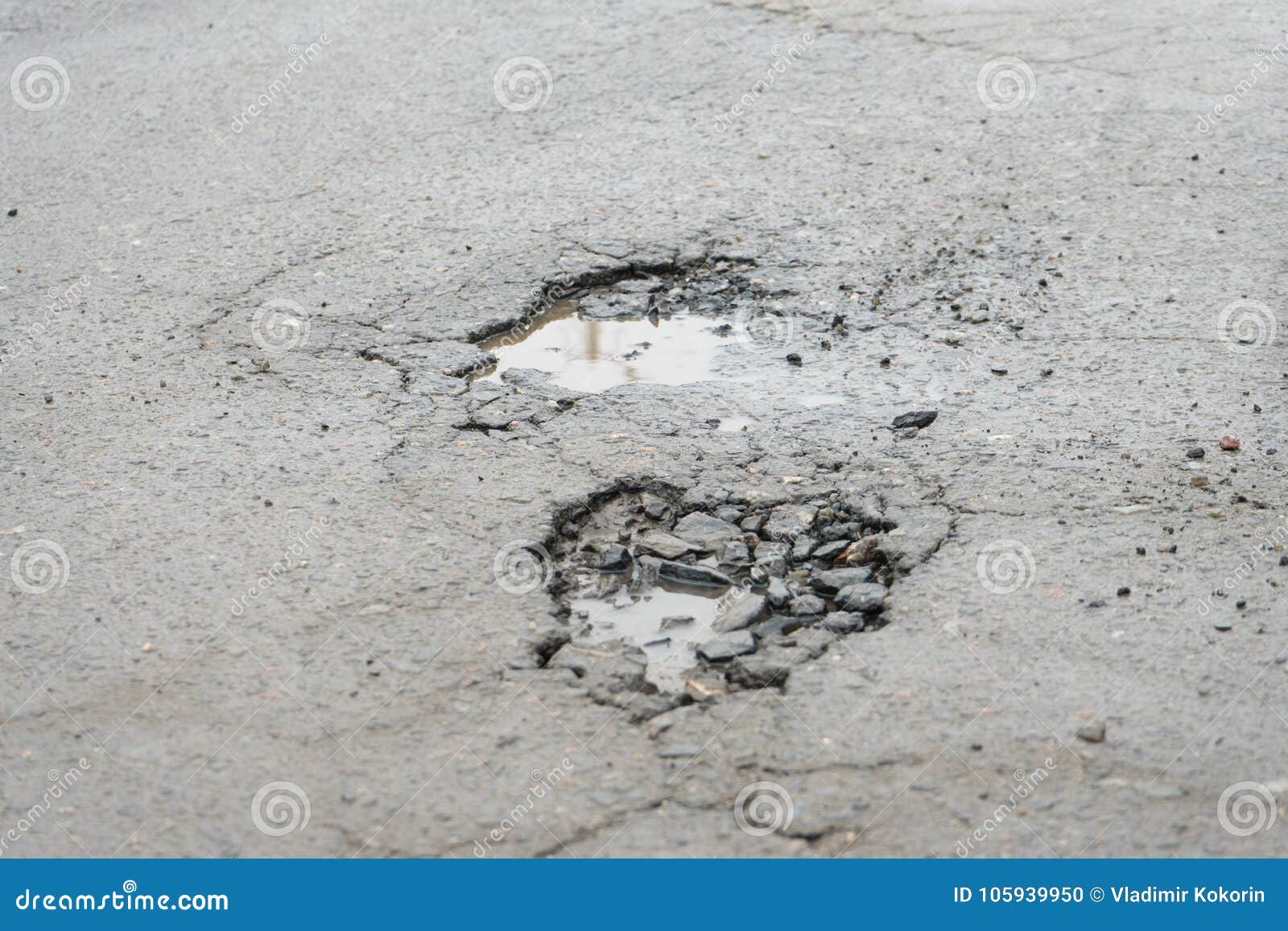 potholes. potholes dangerous to motorists and pedestrians.