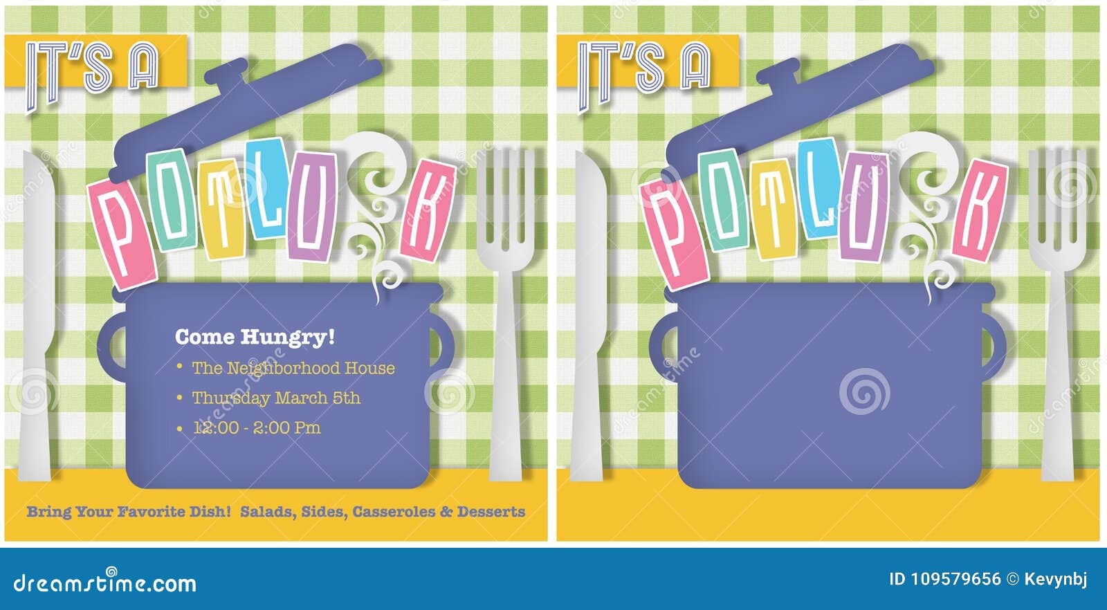 Potluck-Einladung stock abbildung. Illustration von dekoration With Potluck Flyer Template