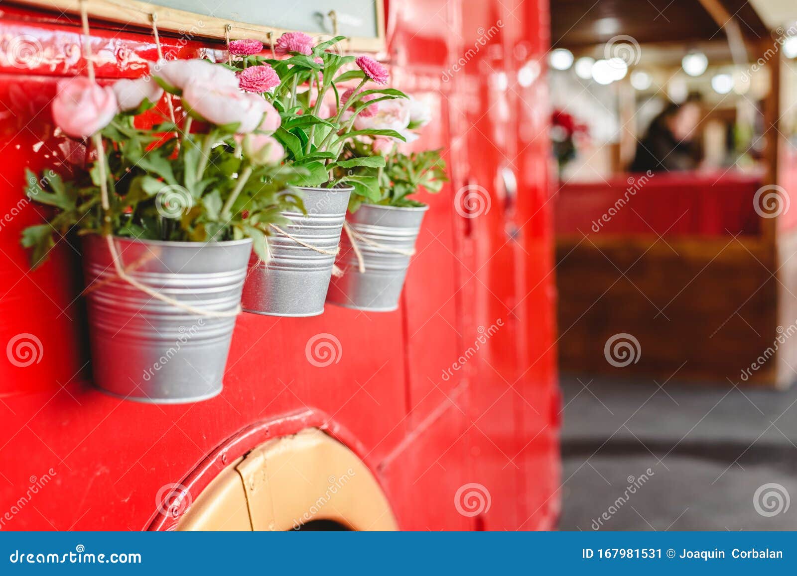 Flower Decoration of the Roadside of the Day when it Was Fine Stock Image -  Image of design, decoration: 124537577