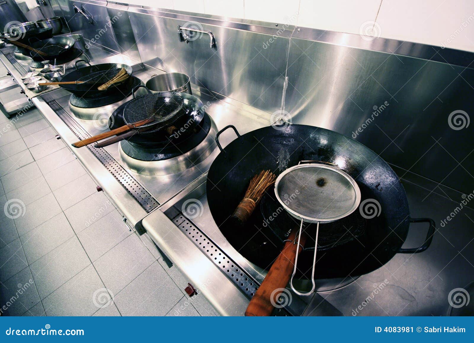 Pots in Kitchen stock image. Image of kitchen, clean, neat 4083981