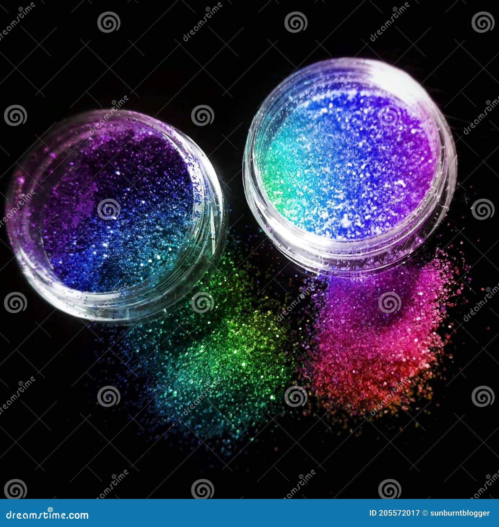 Pots of Rainbow Glitter for Makeup and Art Stock Image Image of glitter, earth 205572017