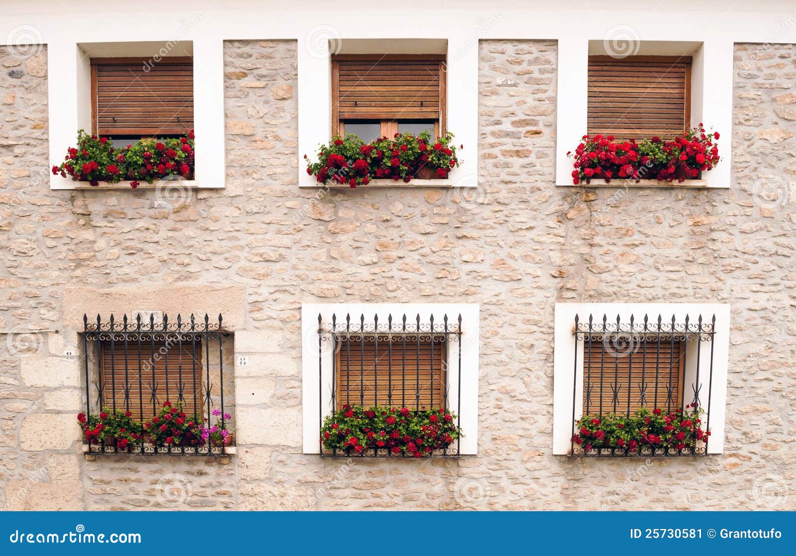 Pots in the windows stock image. Image of concrete, wood 25730581