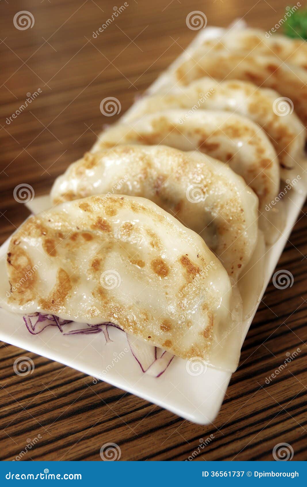 Potstickers Ou Jiaozi (bolinhas De Massa Chinesas) Imagem de Stock