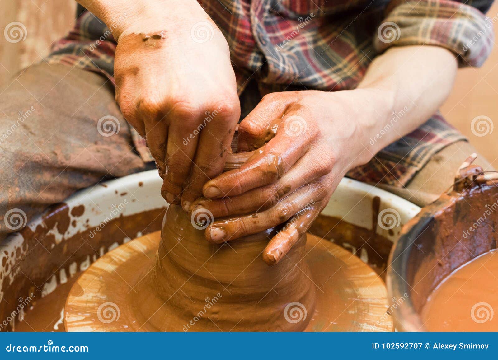 Potter doing his work stock image. Image of material 102592707