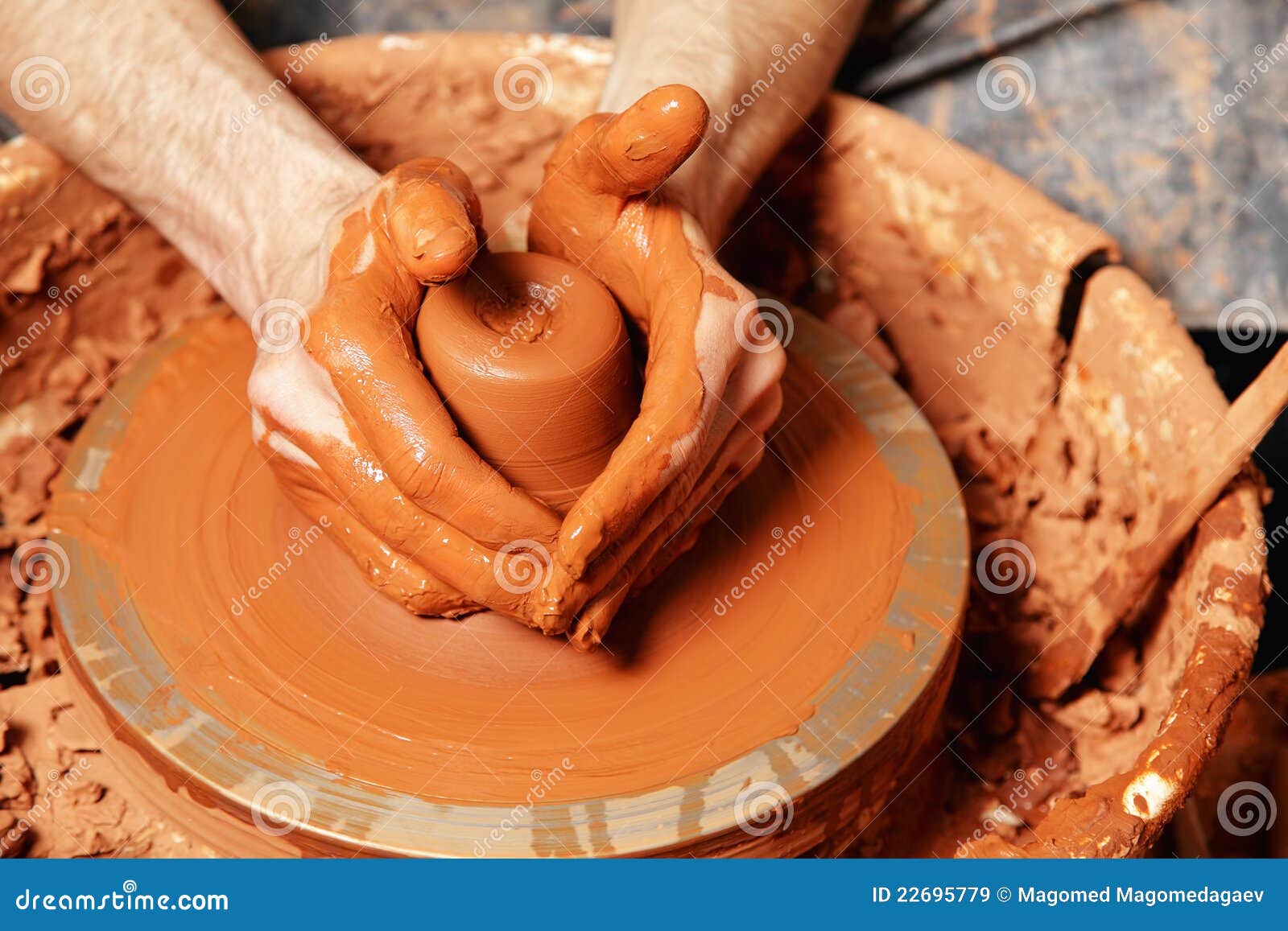 Potter hands stock image. Image of caucasian, tool, craftsmanship